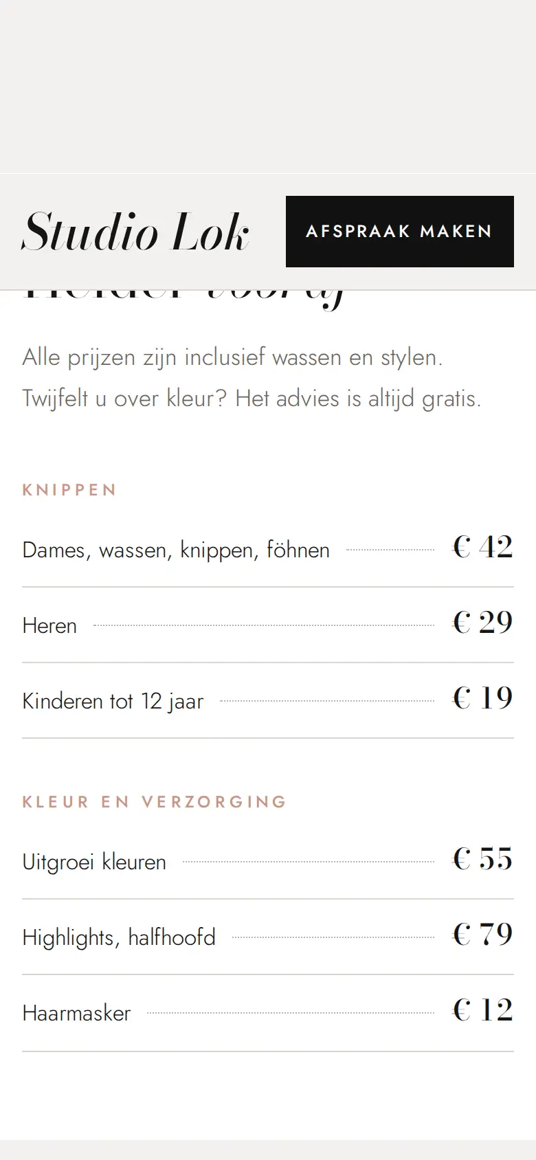 Telefoonweergave, midden